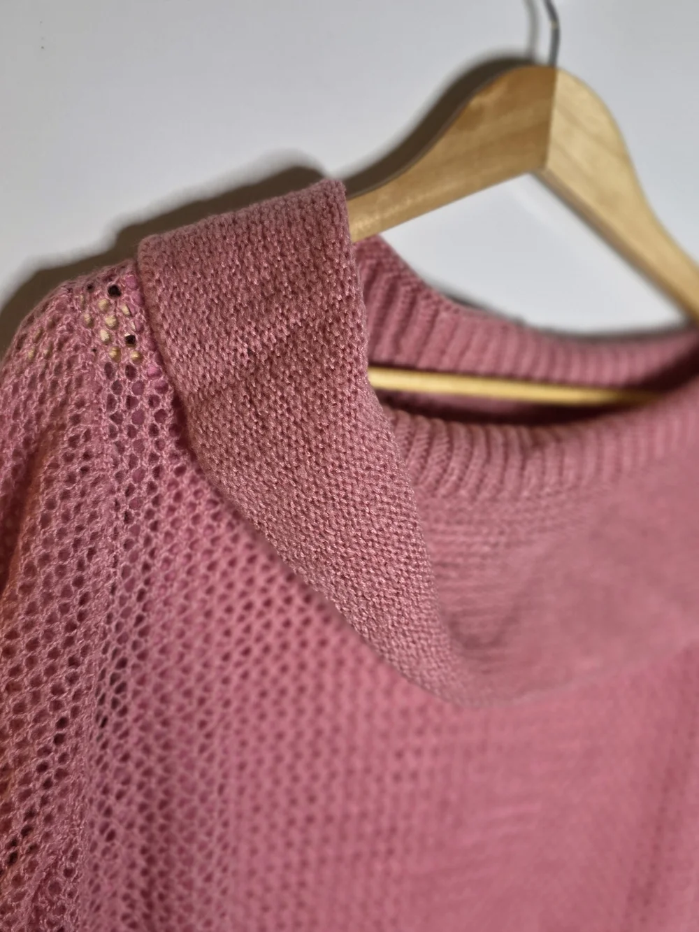 Style & Co Pink envelope neck Open-Knit Women's Sweater and built in tank under